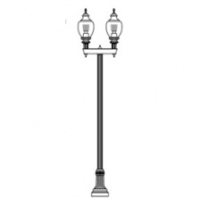 Cleveland-17 Series Base w/ Security Series Dbl Arms & Capitol 5015 Luminaires