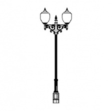 Londonderry Series Base w/ Londonderry Series Dbl Arms & (2) A-2014 Acorn Globes