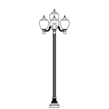 Niland-18 Series Base w/ Victorian Series 4 Arms & (5) A-2014 Acorn Globes