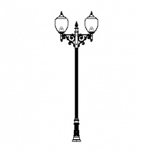 Naples:4 Series Base w/ Londonderry Series Dbl Arms & (2) A-2014 Acorn Globes