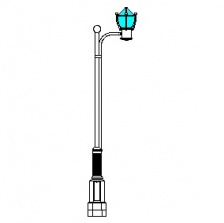 Canton Series Base w/ Canton Series Single Arm & Canton Series Luminaire