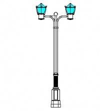 Canton Series Base w/ Canton Series Double Arms & Canton Series Luminaires