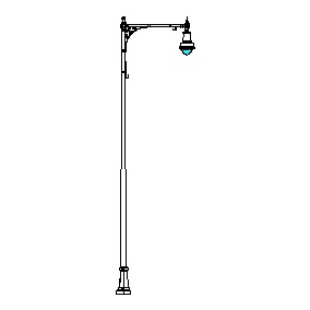 Cambridge Series Base w/ Cambridge Series Single Arm & Boston Common-18 Series Luminaire