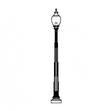 Core Cast Niland-17 Series Base & Pole w/ Capitol 5015 Luminaire