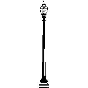 Core Cast Niland-21 Series Base & Pole w/ Capitol 5015 Luminaire w/ Dark Sky Louvers