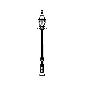 Cast Colonial Series Base & Pole w/ Eagle Series Luminaire