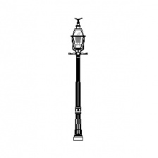 Cast Colonial Series Base & Pole w/ Eagle Series Luminaire