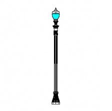 El Paso Plaza-18 Series Base w/ Plaza 2014-424 Luminaire
