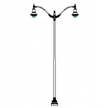 Niland-24 Series Base w/ Manchester Series Double Arms & Boston Common-26 Luminaires