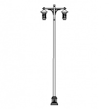 Grand Mission-24 Series Base w/ Mission Series Double Arms & Aspen Series Luminaires