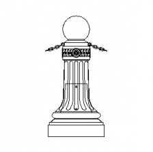 Cleveland 17" Series - Bollard w Ball Top