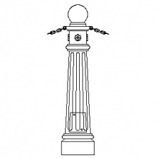 Colonial Series - Bollard w Ball Top