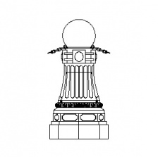 El Paso Plaza 18" Series - Bollard w Ball Top