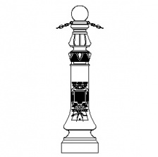 L'lle de France - Bollard w Ball Top