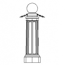 Mainstreet 12" Series - Bollard w Ball Top