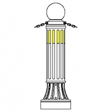 NMOD 13" Series - Bollard w Illuminated Shaft 