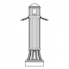 NMOD 13" Series - Bollard w Dark Sky Louvers & Cage