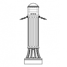 NMOD 13" Series - Bollard w Dark Sky Louvers