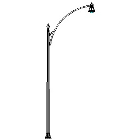 Westpoint Series Base w/ Davenport Series Single Arm & El Paso Plaza Series Short Hood Luminaire
