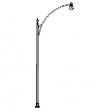 Westpoint Series Base w/ Davenport Series Single Arm & El Paso Plaza Series Short Hood Luminaire