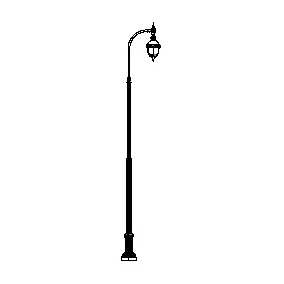Chicago Series Base w/ Cobra Series Single Arm & Barcelona Series Luminaire